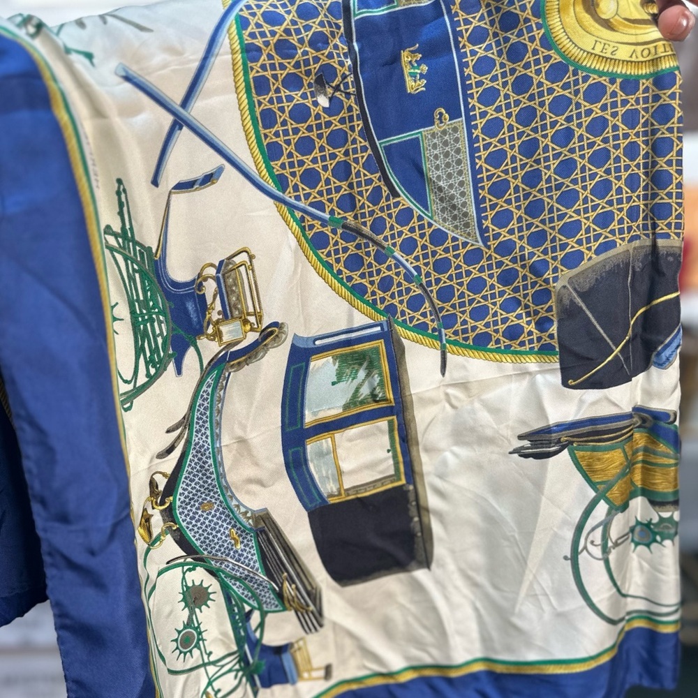 Hermes Silk Carriages Scarf